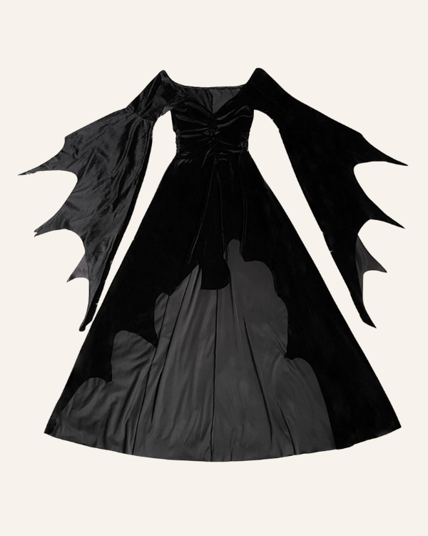 Inferno Angel Kleid schwarz Gothic Halloween mit Spitzen Ärmel