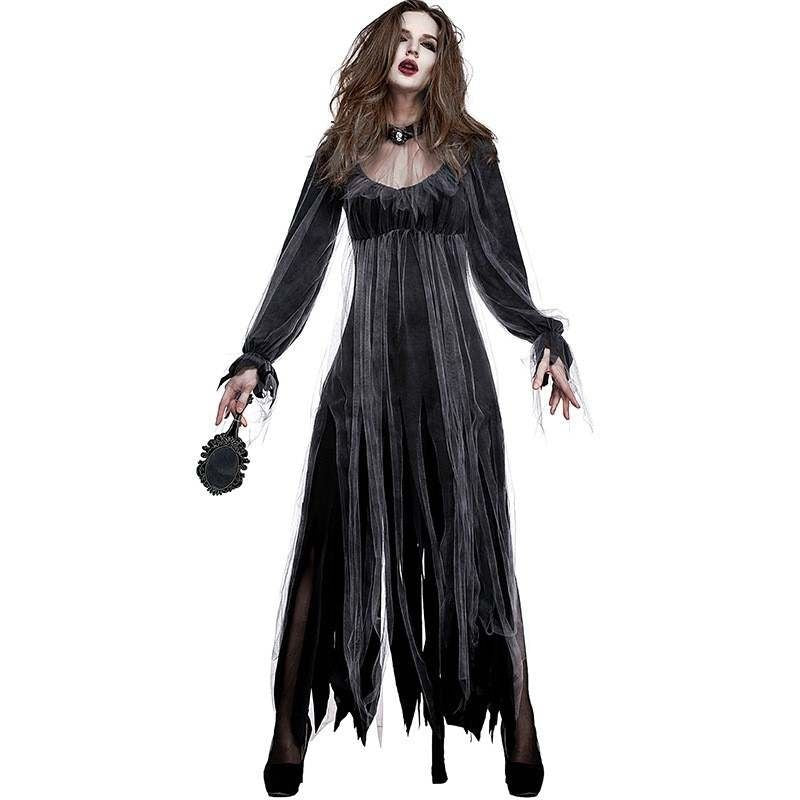 Düsteres Outfit für Halloween mit Vampir-Thema - Grusel Halloween Kostüm für Damen 