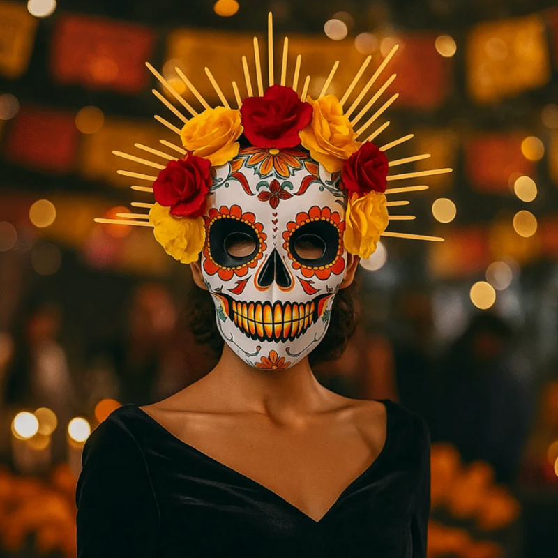 Dias de los Muertos Maske & Krone La Catrina