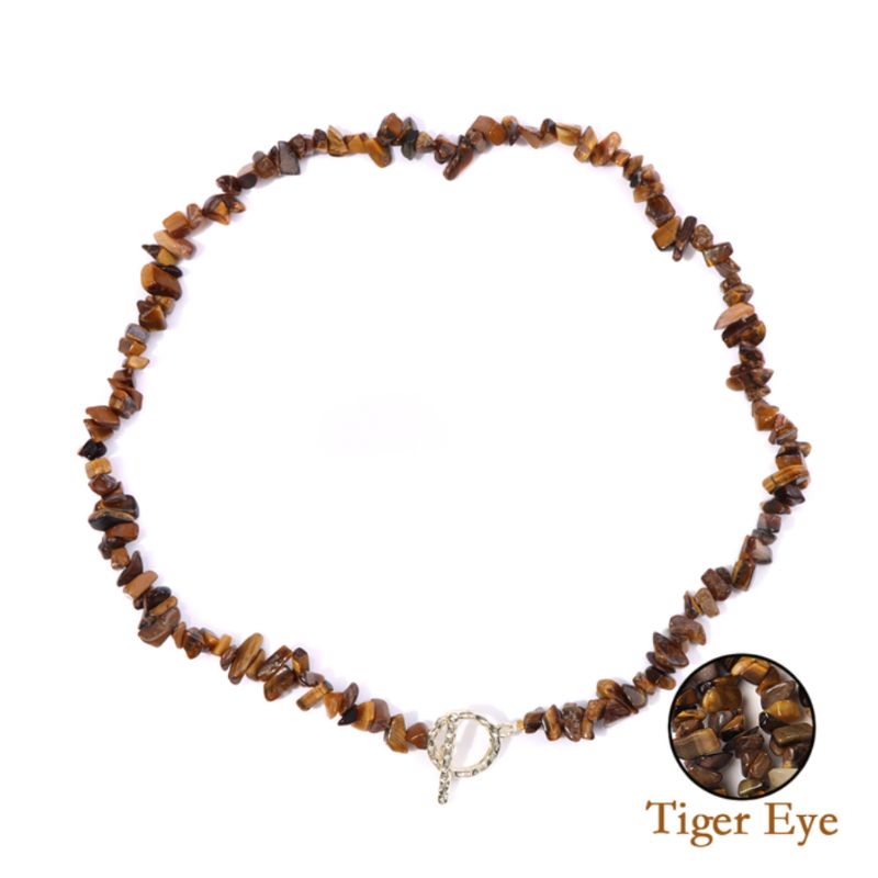 Braune Edelstein Halskette aus Tiger Auge Steinen - Trage dein Kraftstein am Hals 