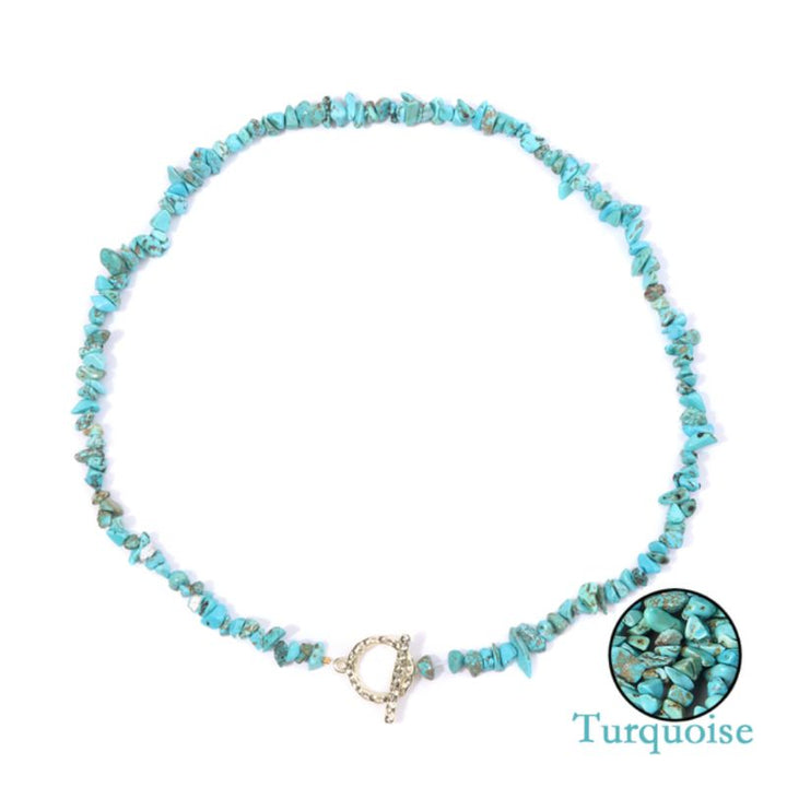 Türkise Edelstein Mineralstein Halskette aus Turquoise Steinen 