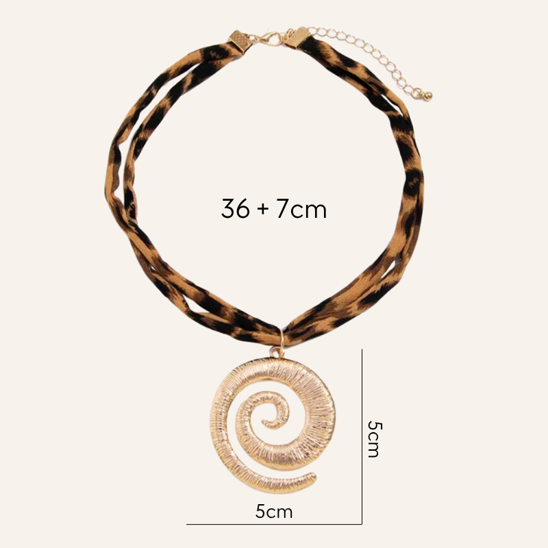 Bohemian Halskette Ocean Style - Leopard und Spirale 