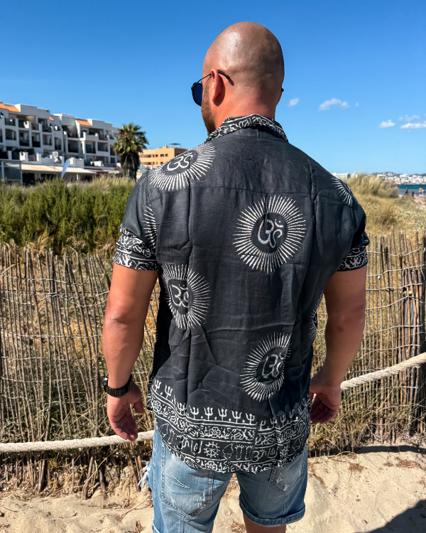 Spiritual Shirt Männer OM Print Baumwolle