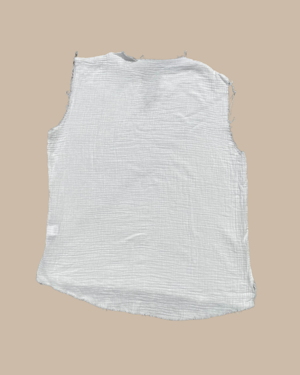 Weisses Herren Cotton Baumwolle Shirt ohne Ärmel 