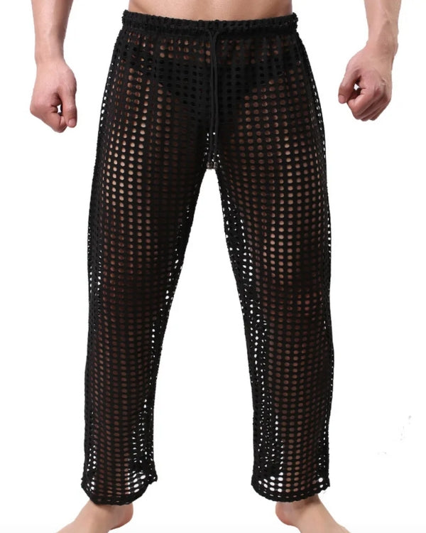 Weite Herren Netzhose mit Bund - Fetisch Kinky Männer Hose 