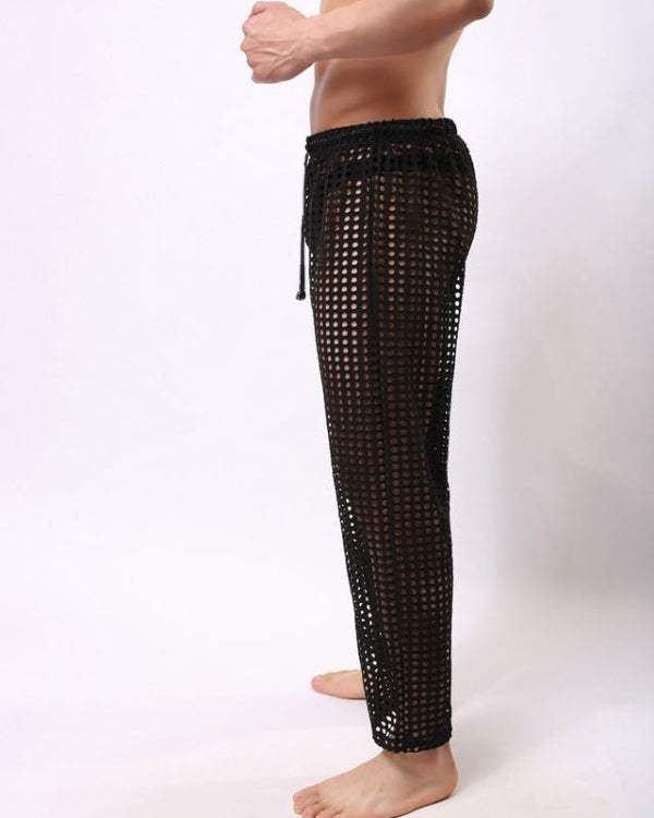 Netz Herren Hose in schwarz - Kinky Fetisch Festival Herren Hose bestellen 