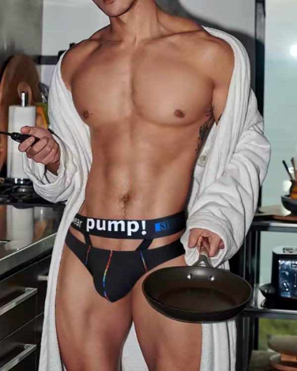 Herren Jockstrap schwarz elastisch | Heisse Männer Unterhose Boxer 