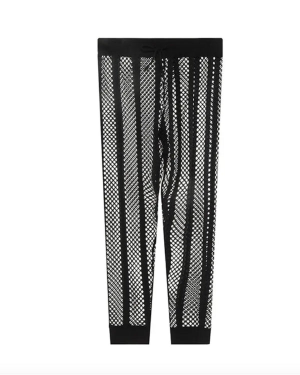Fetisch Kinky Herren Hose mit elastischem Bund und aus Mesh Netz Stoff 