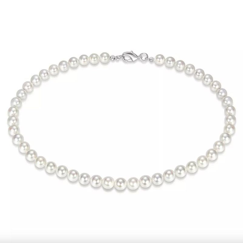 Weisse Perlen Halskette aus Kunstperlen - Setze ein Statement 