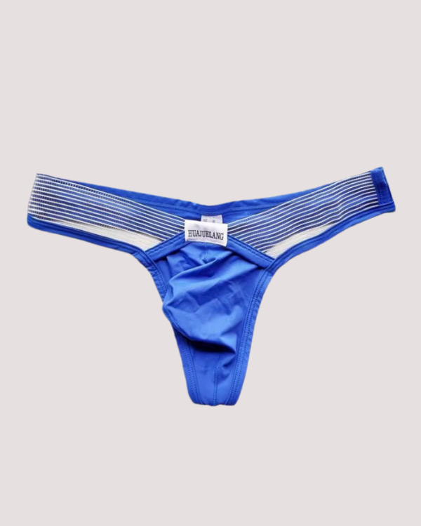 blauer Männer String Tanga - Gay Unterwäsche mit Details 