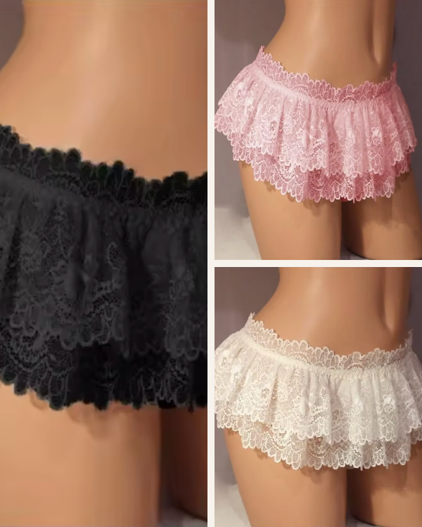 Herren Spitzen Rüschen Slip | Tütü Ruffle Männer Reizwäsche 