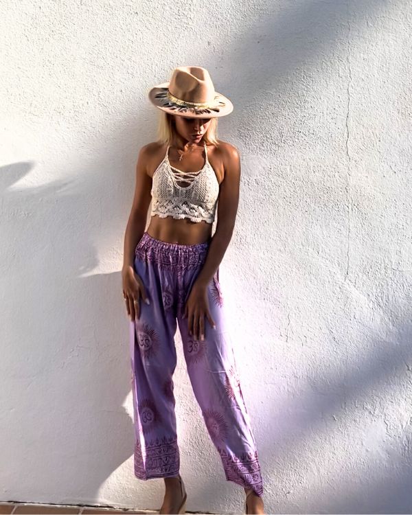 Goa Om Hose im Yoga Boho Hippie Style 