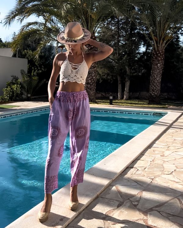 luftig leichte Om Zeichen Hose - Boho Yoga Damen Hose online bestellen 