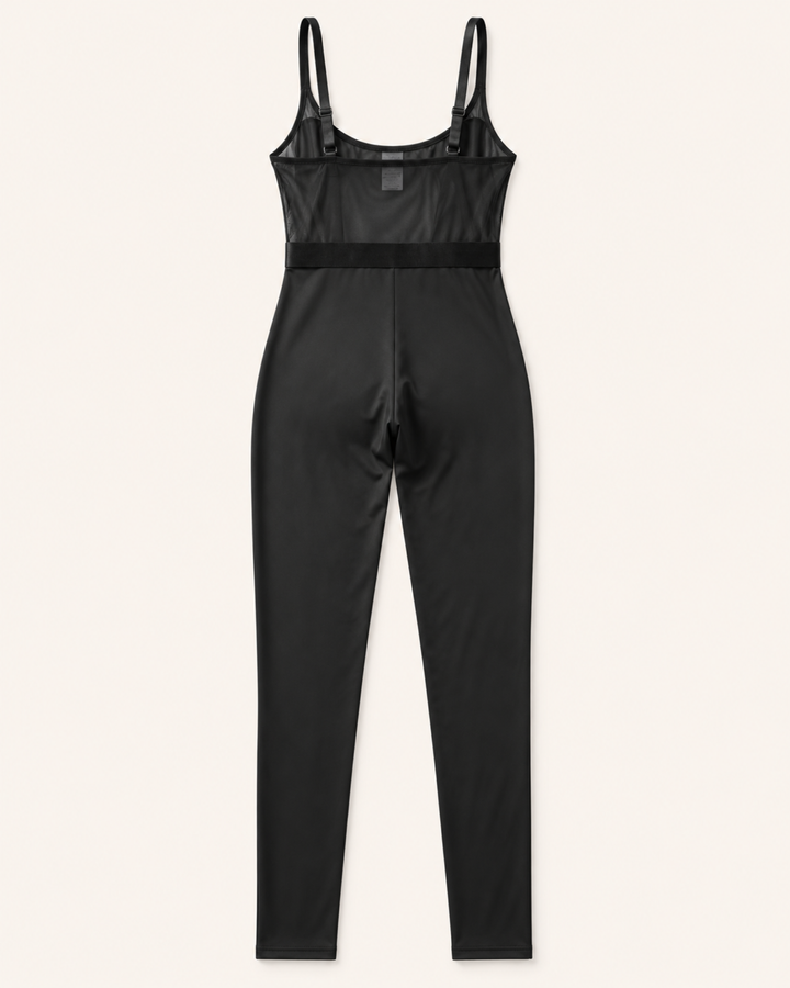 Damen-Jumpsuit mit transparenten Partien an der Hüfte