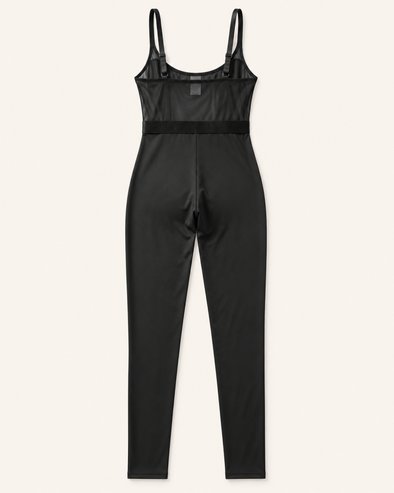 Damen-Jumpsuit mit transparenten Partien an der Hüfte