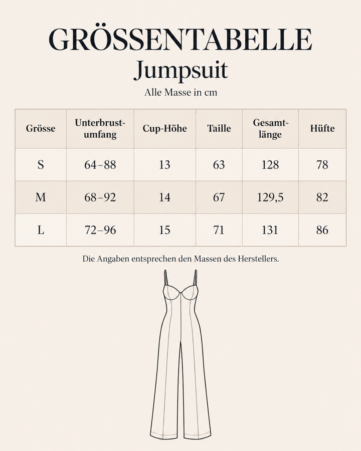 Groessentabelle Jumpsuit Einteiler 