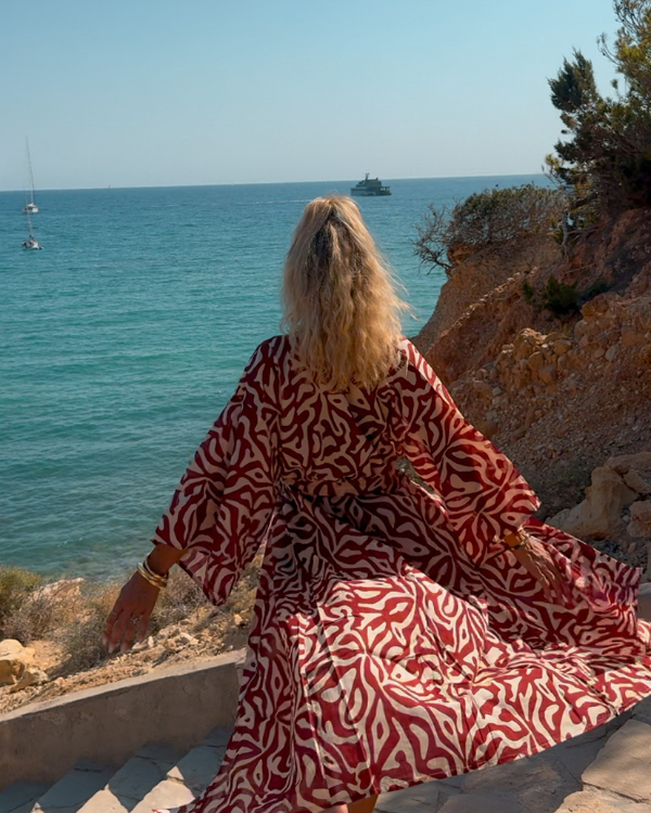 Boho Festival Kimono mit Muster - Unisex Baumwolle Kimono 