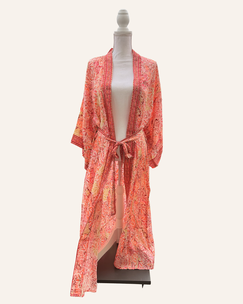langer Boho Kimono aus Polysilk 