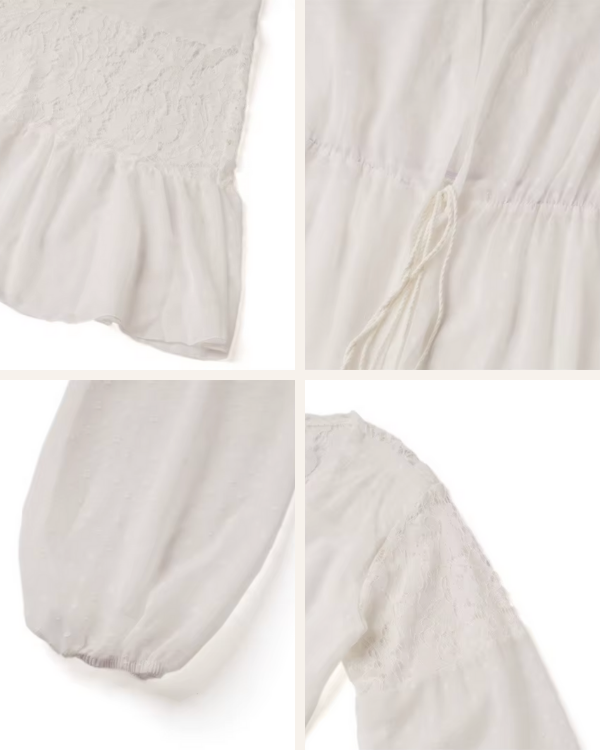 Details vom weissen luftiger Sommer Kimono Damen