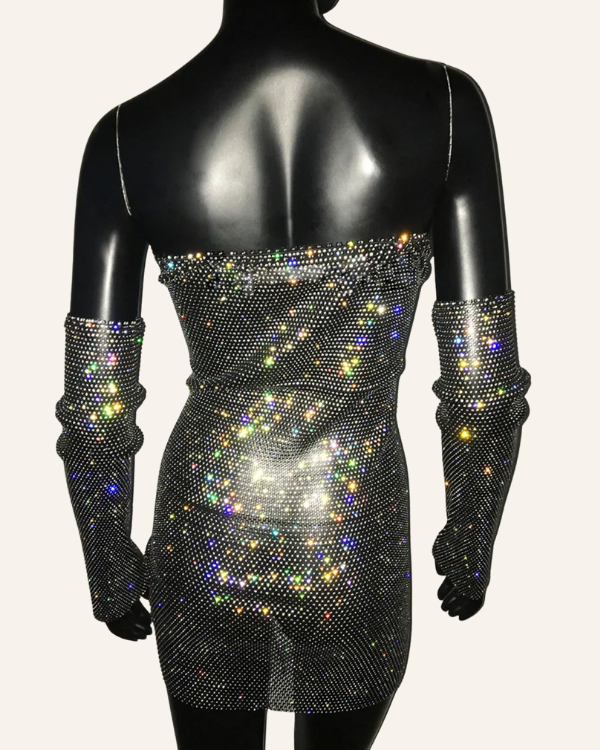Pailletten Kleid mit Wow-Faktor | Strasssteine Rave Kleid 