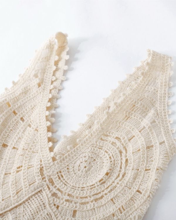 Damen Bodycon Kleid mit schönen Crochet-Mustern