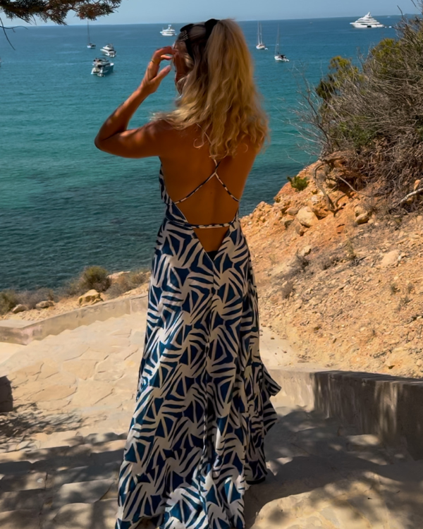 Rückenfreies Sommerkleid zum binden | langer, luftiger Schnitt 