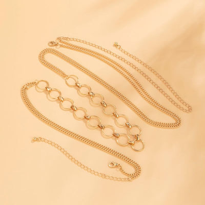 Goldene Ring-Kreise Körperschmuck Bauchkette für Frauen