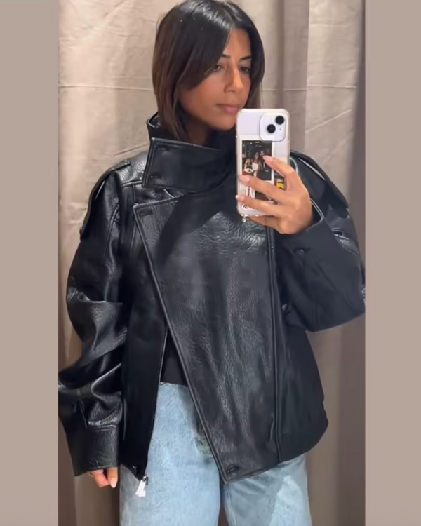 Kunstleder Jacke Black Aura