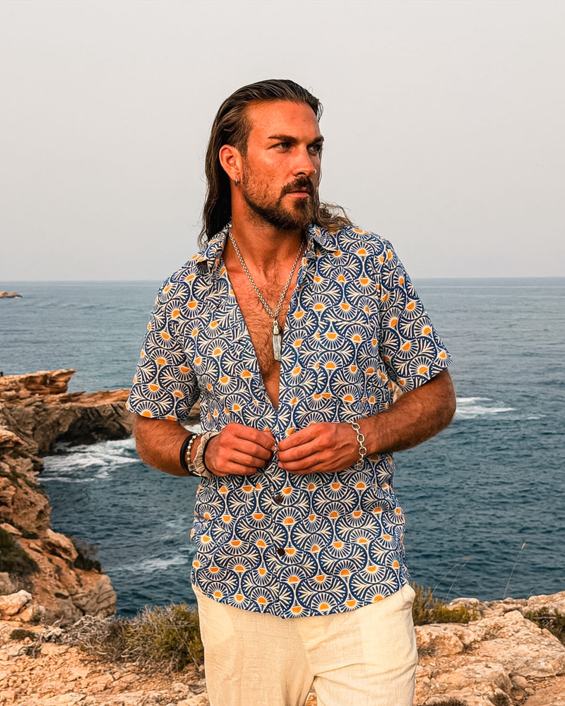 Boho Herren Hemd für stillvolle Herren | Sommer Ibiza Style 