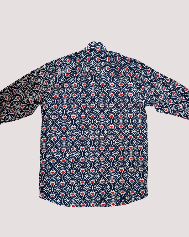 Herrenmode Langarmhemd mit Print | Modernes Herrenhemd mit Ethno Muster