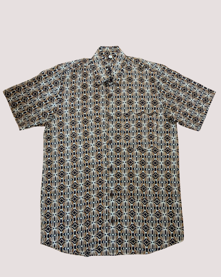 Herren Boho Kurzarmhemd mit geometrischem Muster