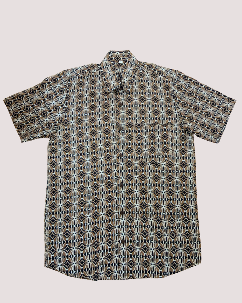 Herren Boho Kurzarmhemd mit geometrischem Muster