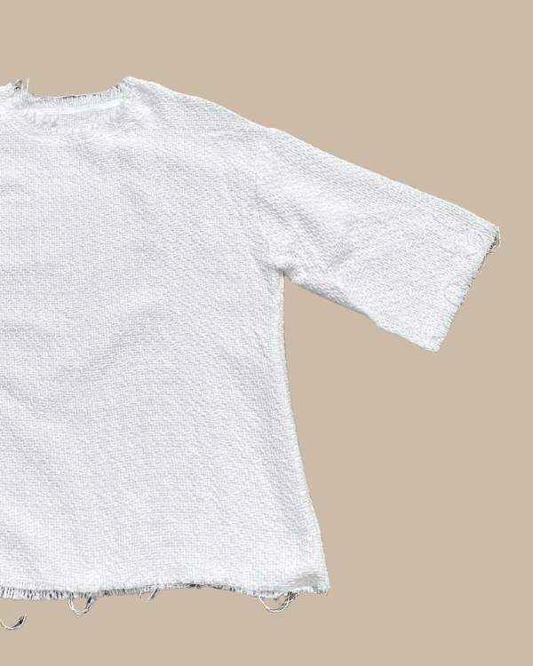 weisses Boho Männer Shirt mit coolem weitem Schnitt 