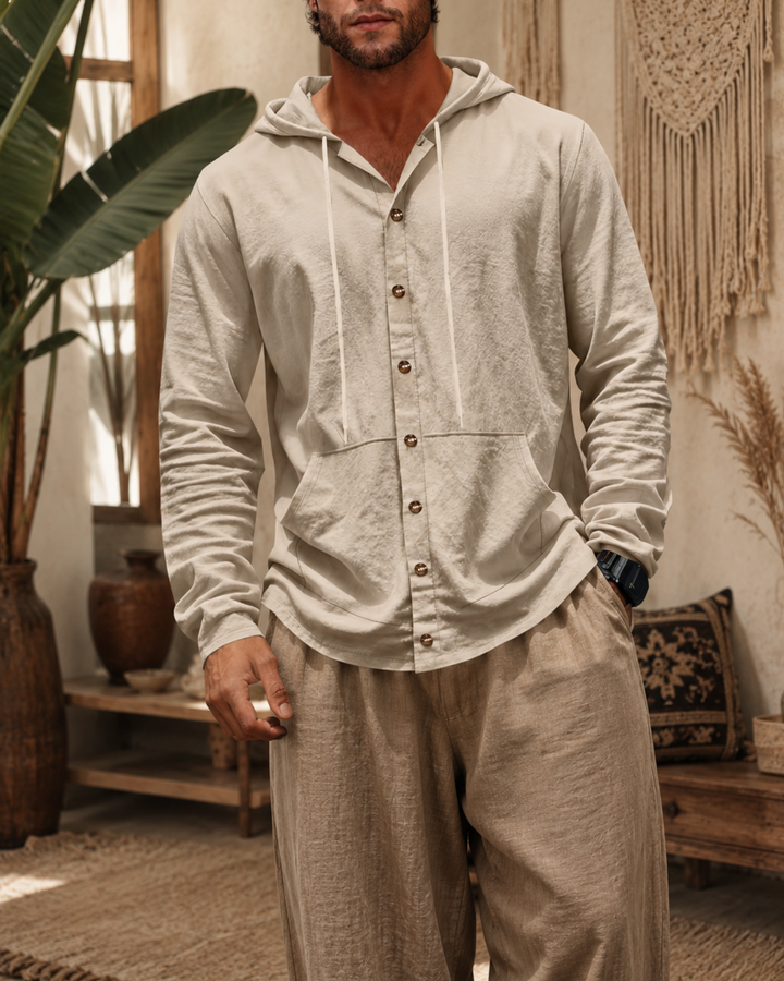Kapuzenhemd für Herren im Ibiza Stil