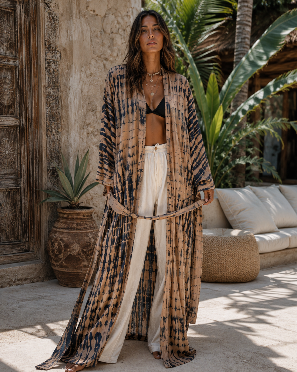 Langer Batik Kimono Golden Dunes