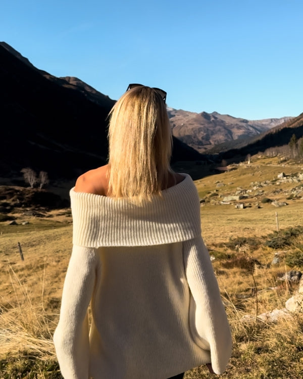 Kuscheliger hochwertiger Damen Pullover Schulterfrei