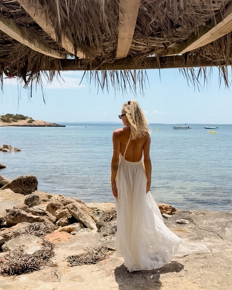 Feminines Ibiza Kleid mit Spitze und Trägern | Bohochic Kleid 