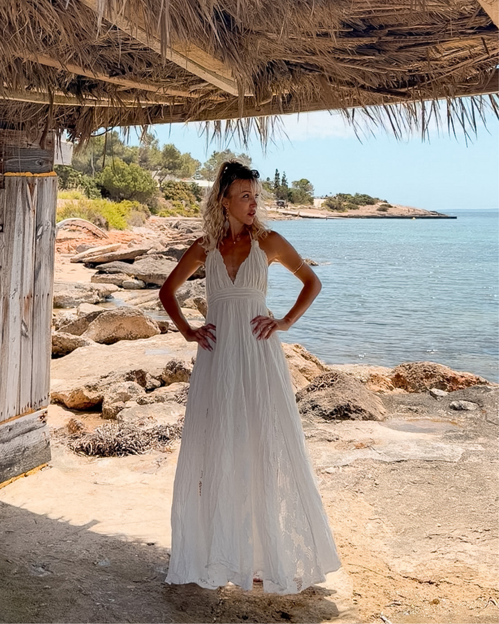 Damen Sommerkleid weiss elegant und feminin