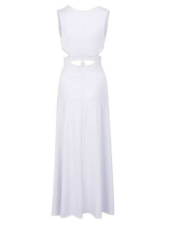 Weisses Cut-Out Kleid mit Schlitzen auf der Seite 