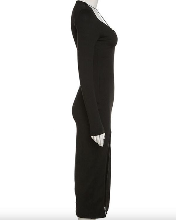 Eleganter Dress mit gekreuzter Front und langen Ärmeln