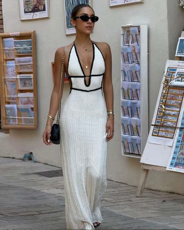 Boho-Strickkleid für den Stadtbummel oder Strandspaziergang | Damen Strickkleid 