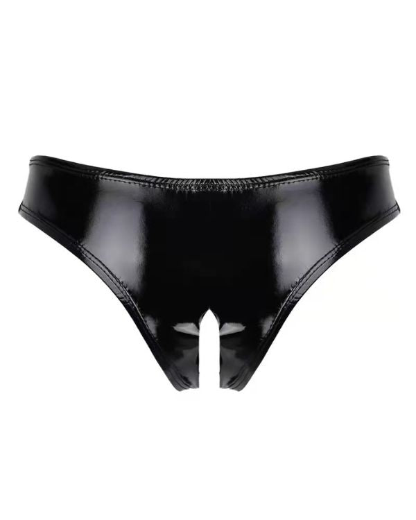 erotisches Latex Fetisch Unterhose mit offenem Schritt 