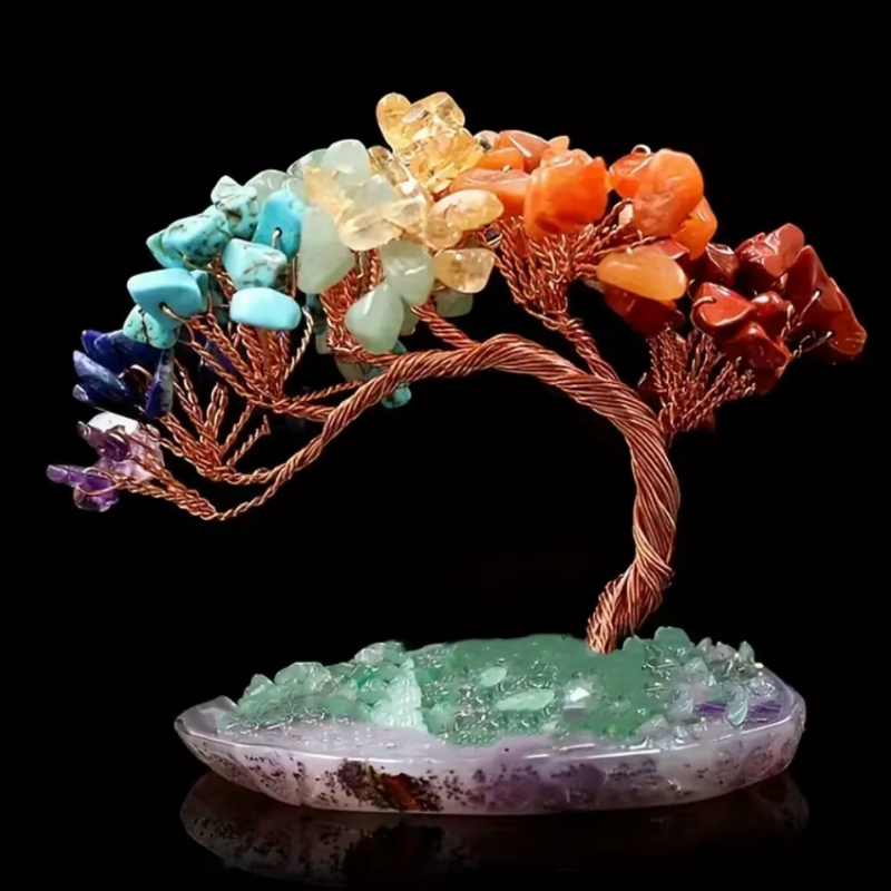 Edelstein Baum Chakra Farben | Bonsai Deko Baum