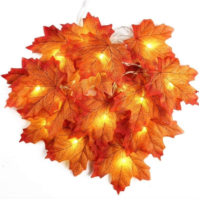 Orange Ahorn Blätter Lichterkette mit LED Lichter 