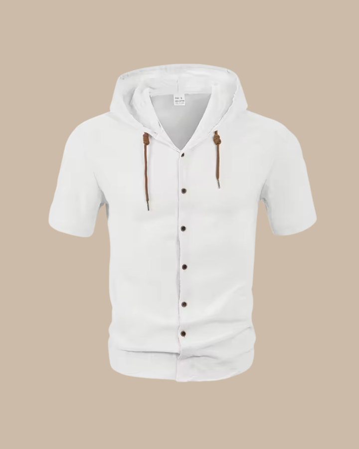 Leinen Kapuzen T-Shirt Aurelio