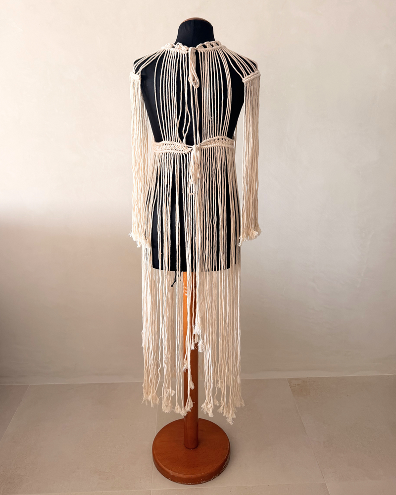 Fransen Makramee Top Kleid im Festival Boho Look 