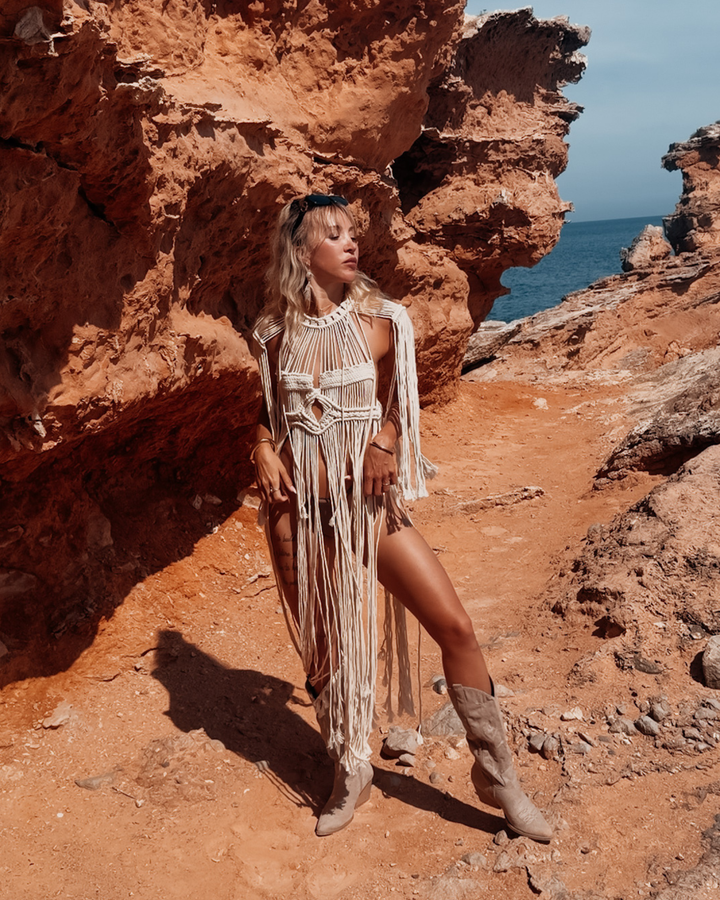 Makramee Fransen Top handgemacht | Festival Ibiza Style 
