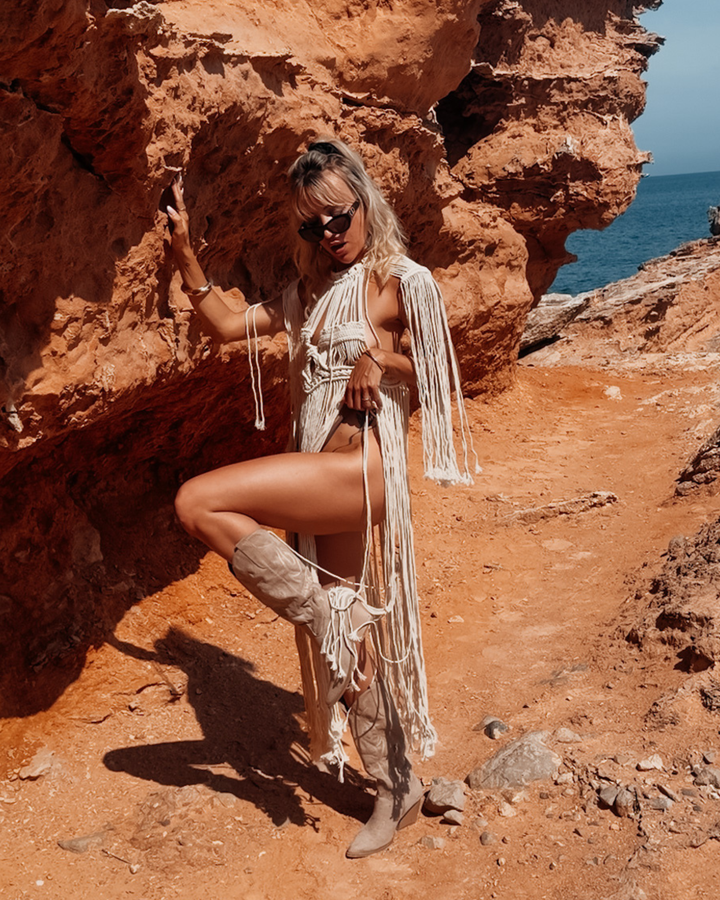 handgemachtes Fransen Top Kleid | Ibiza Festival Party Outfit 