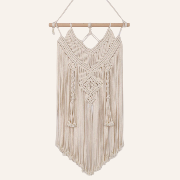 Makramee Wandbehang Creme Boho Deko minimalistisch