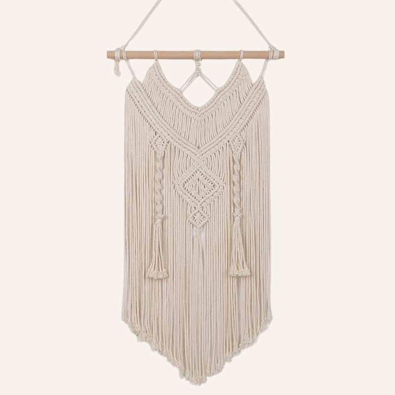 Makramee Wandbehang Creme Boho Deko minimalistisch